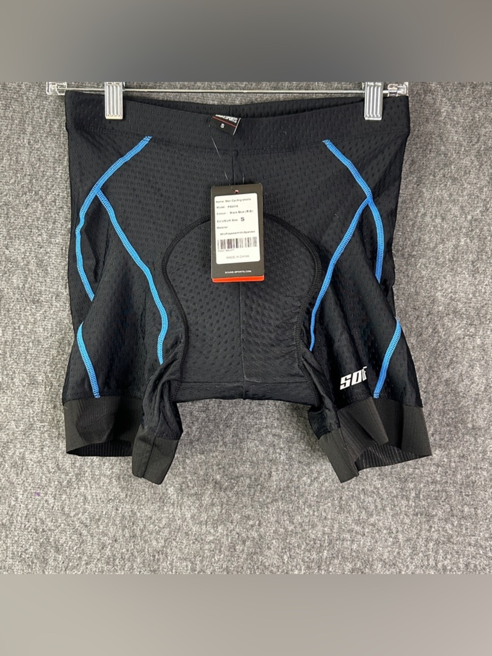 Souke Sports Cycling Shorts Mens Small Black Blue Padded Mesh Biker Quick Dry
